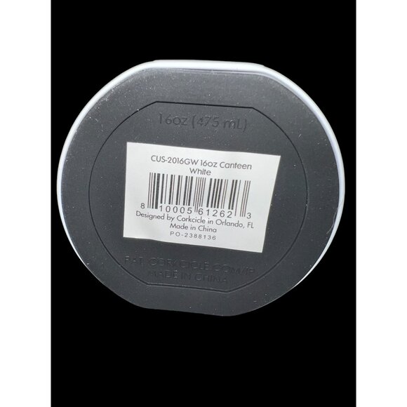 New‎ Corkcicle 16 OZ White Canteen Stainless Steel With Company Logo Drink Well - Picture 7 of 8